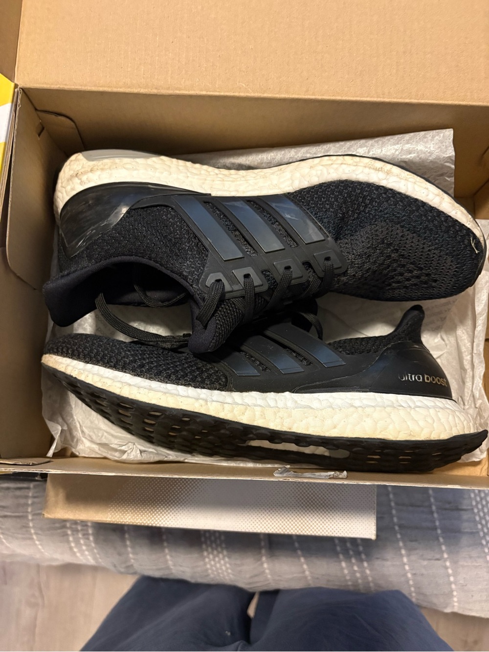 adidas Ultra Boost Athletic Running Shoes - Black/White